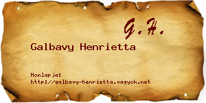 Galbavy Henrietta névjegykártya