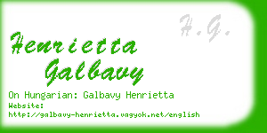 henrietta galbavy business card